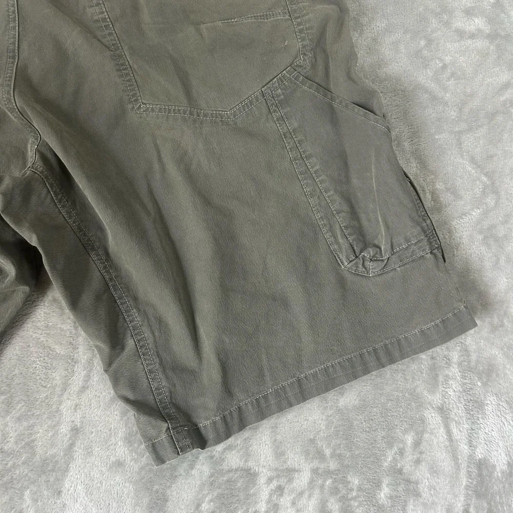 Kuhl Cargo Shorts Mens 38 Gray Canvas Hiking Outdoor Utility Pockets Casual